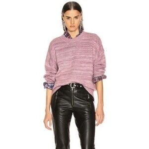 ISABEL MARANT Size 38 S/M Gatliny ALPACA WOOL LINEN‎ Sweater Pink Mauve Pullover